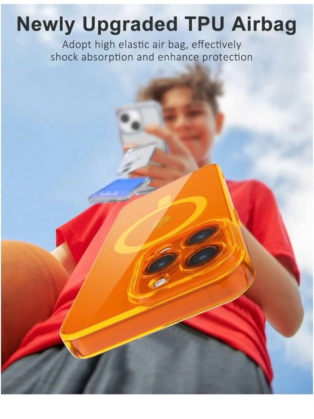 16 Pro Max Magnetic Phone Case - Neon Orange